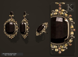 (Kunglers) Aphrodite earring obsidian AD